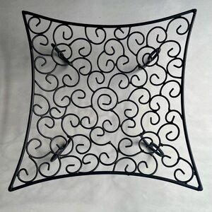 Vintage Wrought Iron Black Fruit Bowl/Console Dish 12" x 12"